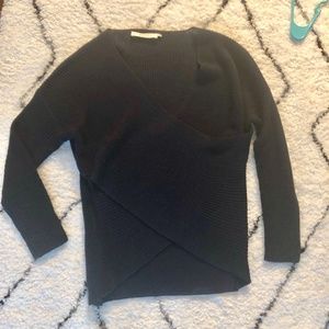 Dark Navy Blue Wrap Sweater